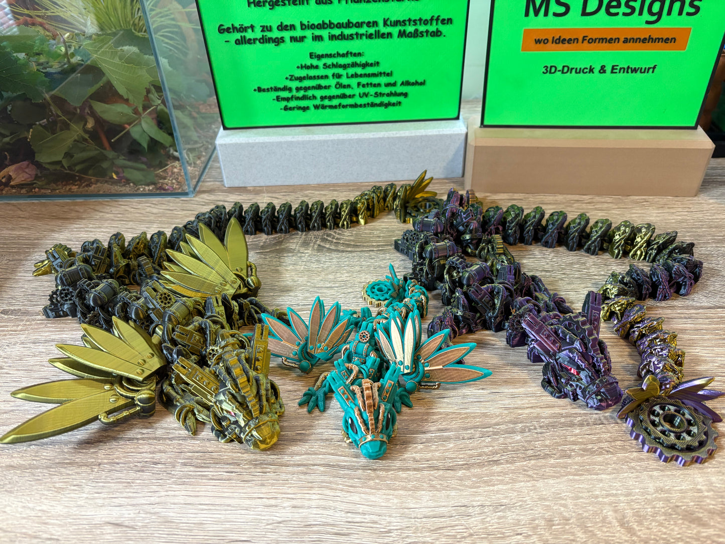 Steampunkdrache, beweglich