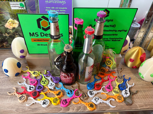 Flaschendeckel mit Emoji Symbol für Glasflaschen mit Kronkorken, wiederverwendbar, 10er Packung zufällig