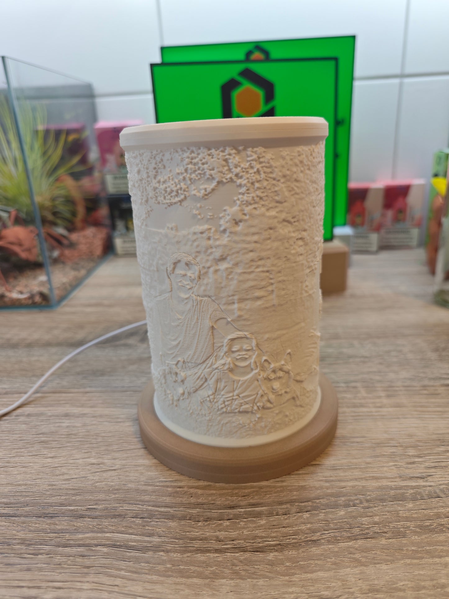 Foto Lampe „Freya“ rund Lithophane