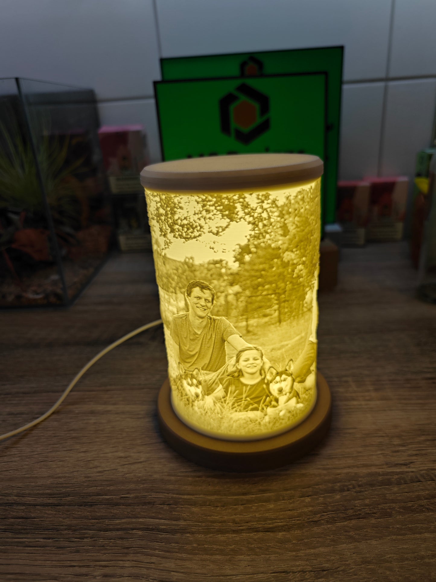 Foto Lampe „Freya“ rund Lithophane