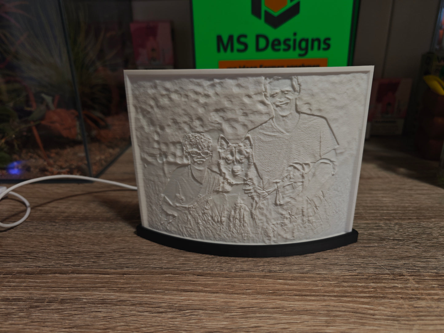 Foto Lampe „Odin“ Lithophane gebogen